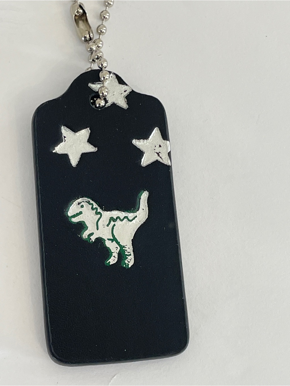 Coach Custom Hand Stamped Rexy and Stars Hang Tag Key Fob Hangtag